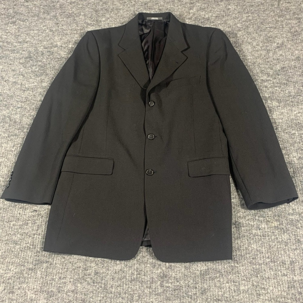Hart Schaffner Marx Sport Coat Mens Black Charcoal Blazer Marshall Fields USA